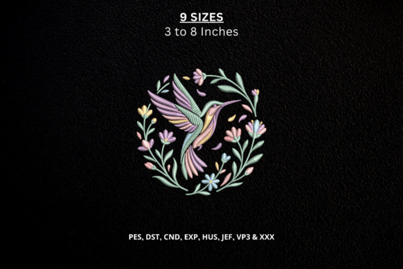 Botanical Bird Flowers PES DST Pattern