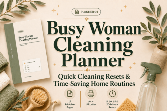 Busy Woman Cleaning Routine Planner