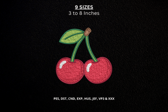 Cherry Machine Embroidery Design DST PES