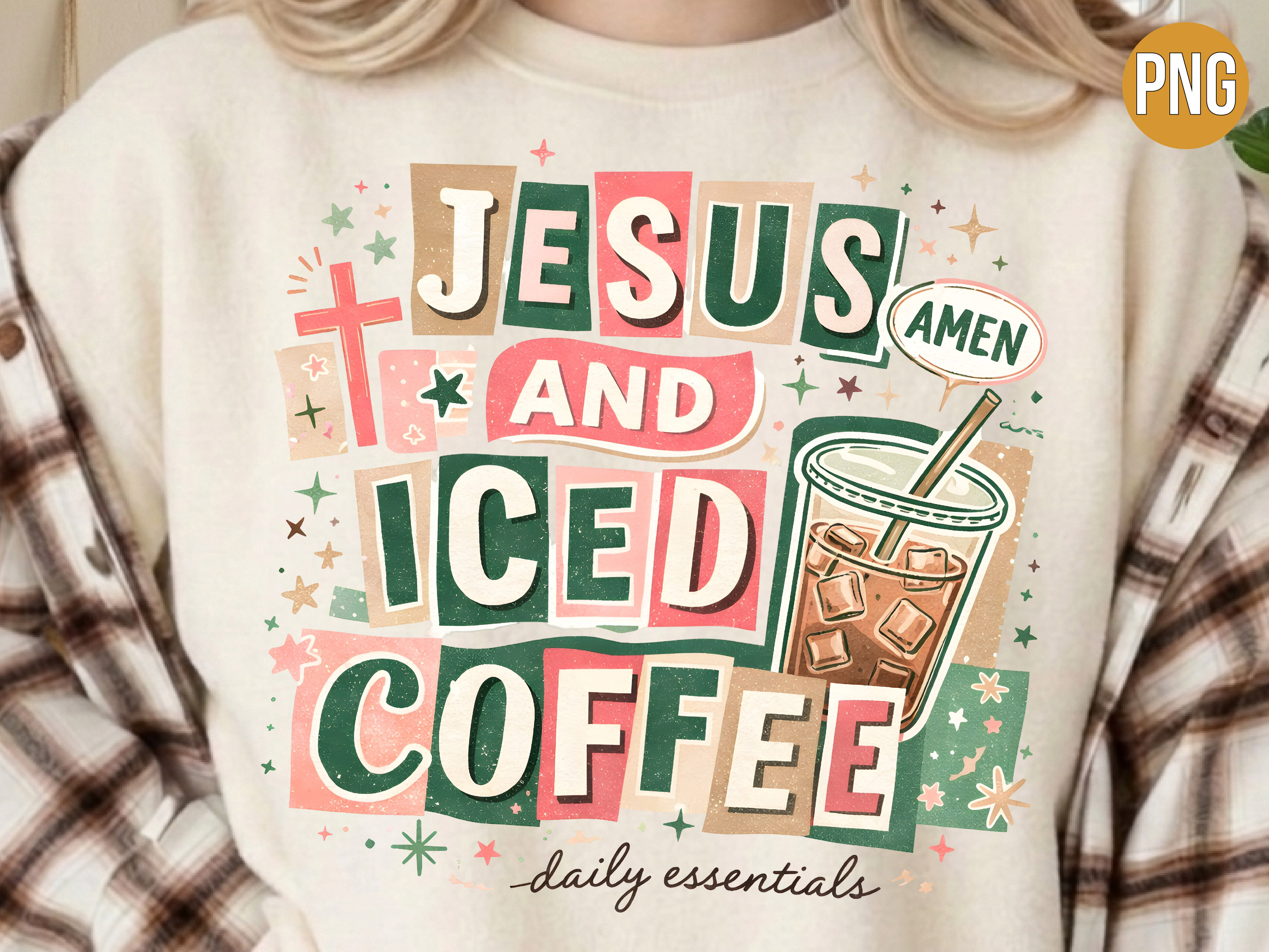 Christian Jesus and Iced Coffee Shirt Graphic by CUTE BOO ARTS ...