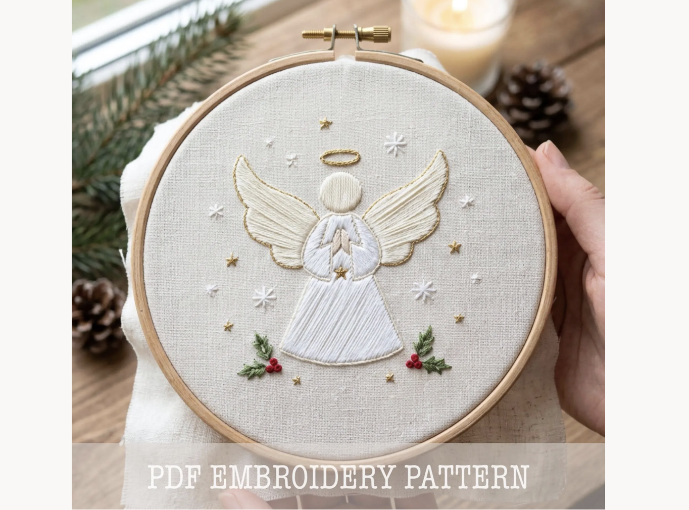 Christmas Angel Hand Embroidery PDF