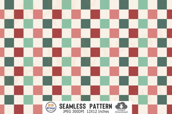 Christmas Checkered Seamless Pattern