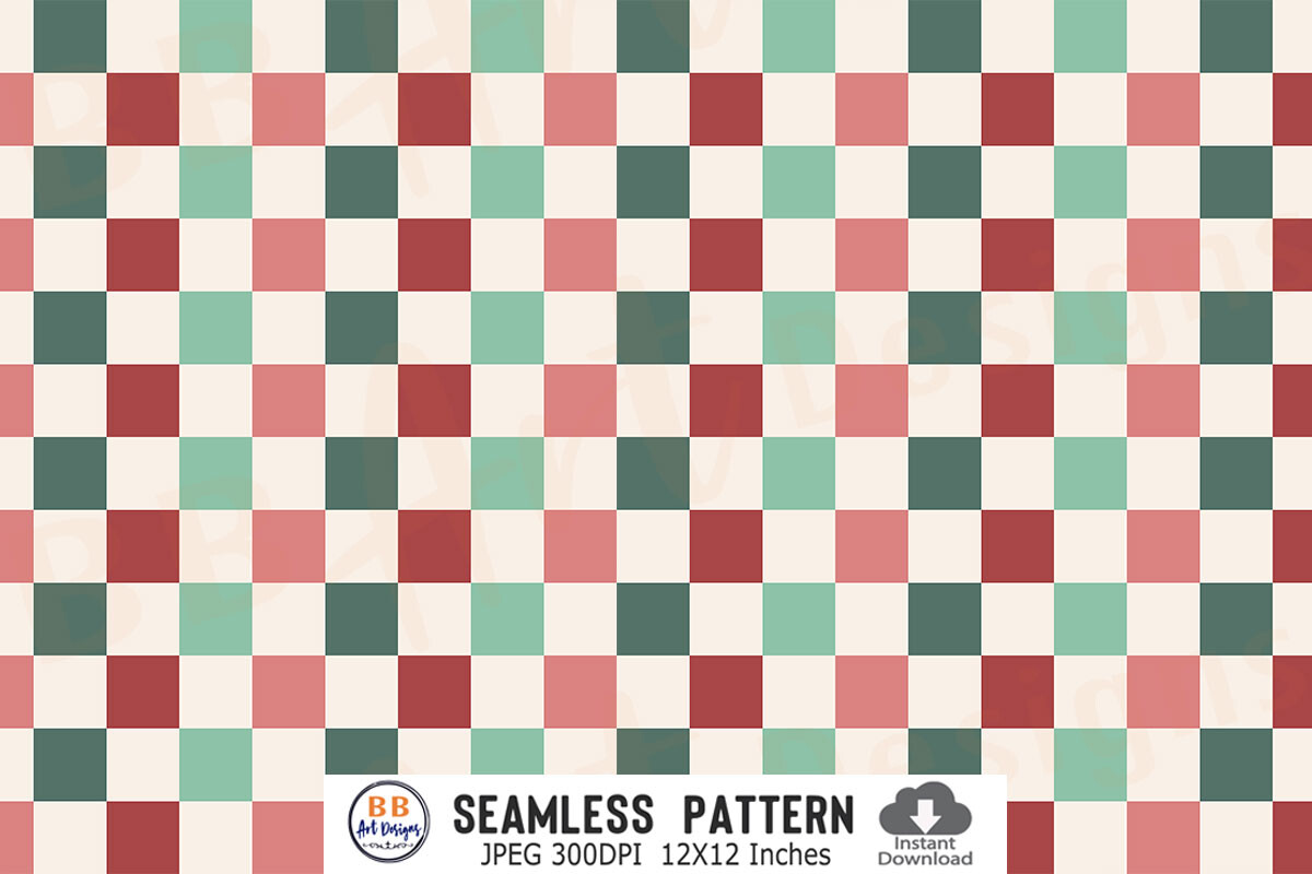 Christmas Checkered Seamless Pattern