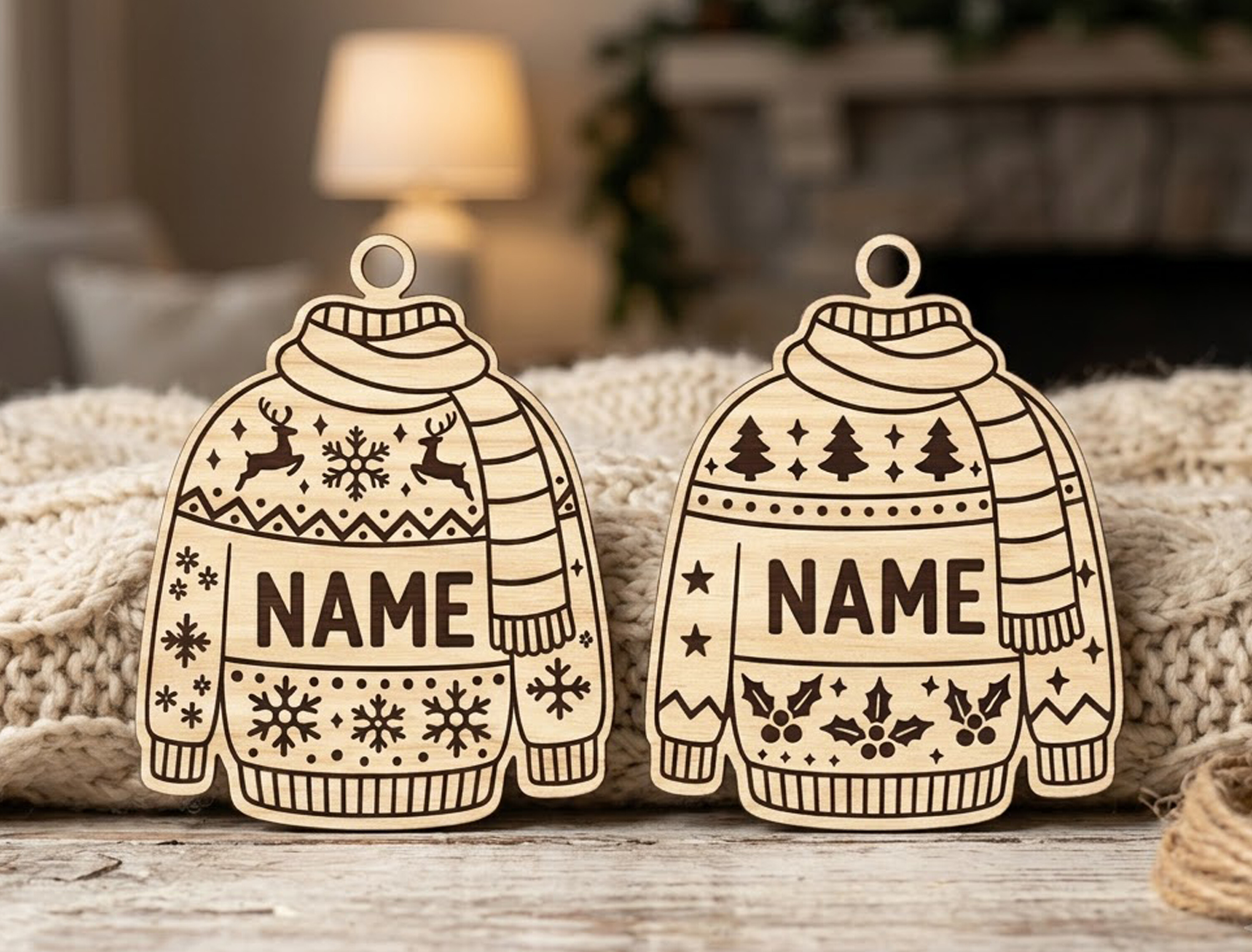 Christmas Sweater Ornament Set Custom