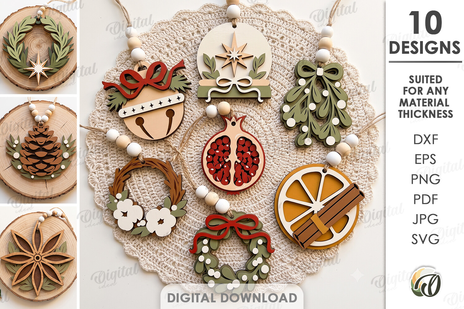 Christmas Tree Minimal Ornaments Bundle