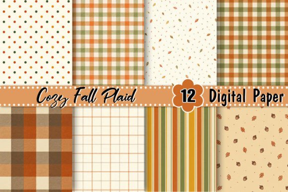 Cozy Fall Leopard & Plaid Digital Paper