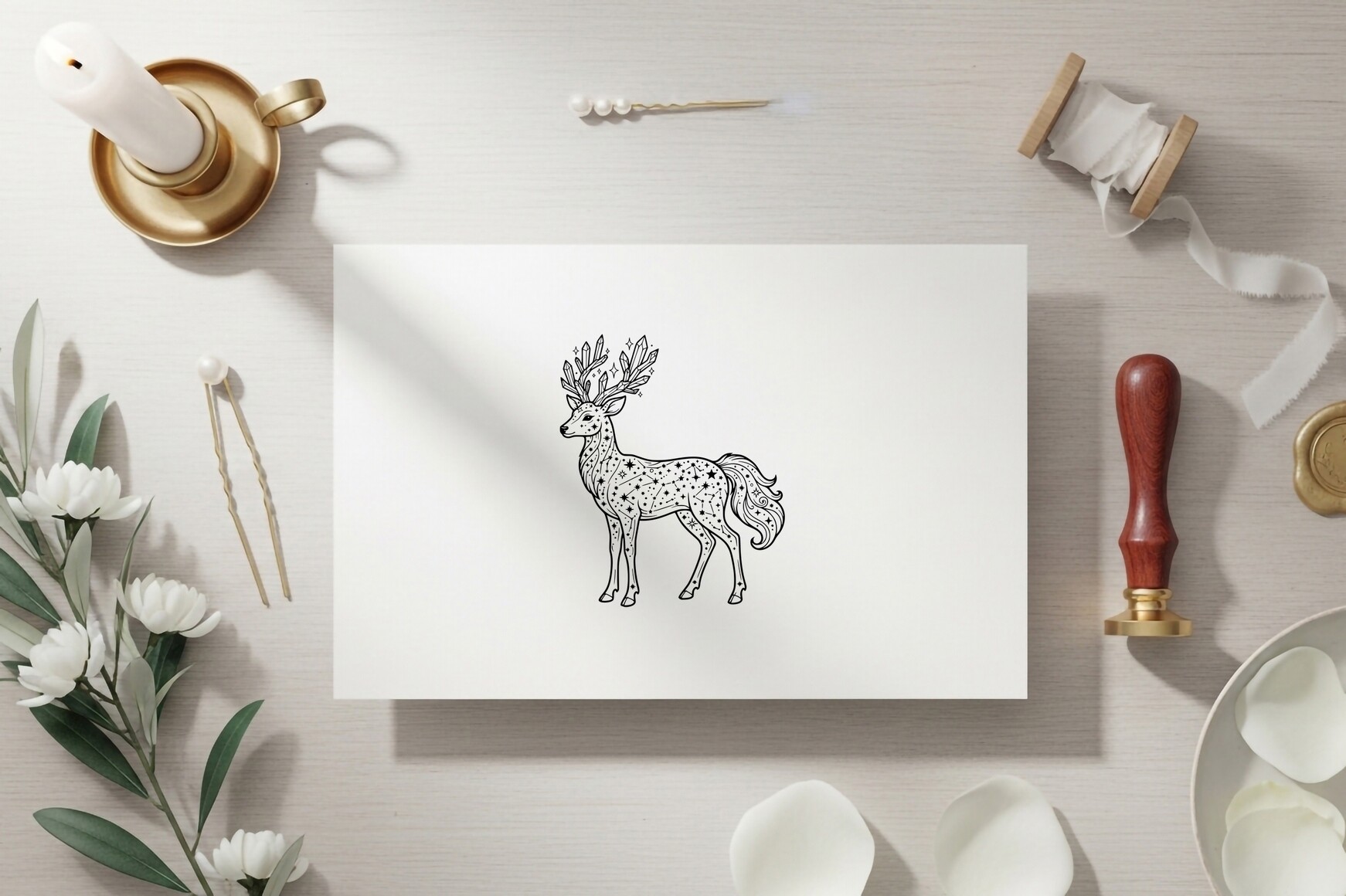 Crystal Deer Constellation Coloring