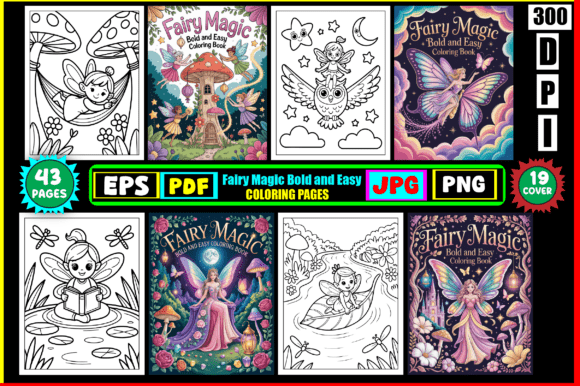 Fairy Magic Bold and Easy Coloring Pages