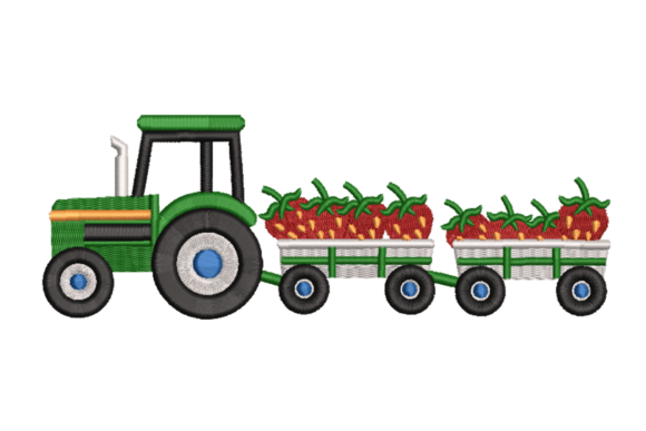 Farm Tractor with Strawberry Wagon