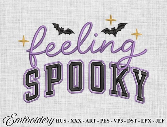 Feeling Spooky Halloween Embroidery File