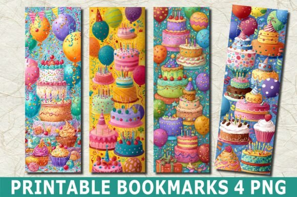 Festive Celebration Cake Party Bookmark
