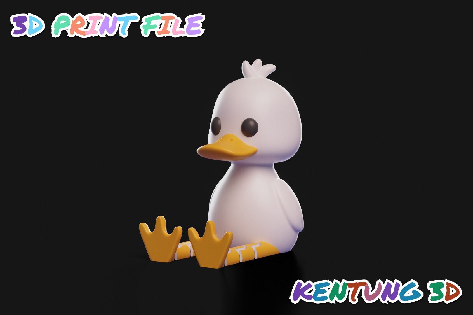 Flexi Cute Duck 3D Printable STL Model - Articulated Desk Buddy - Image 7