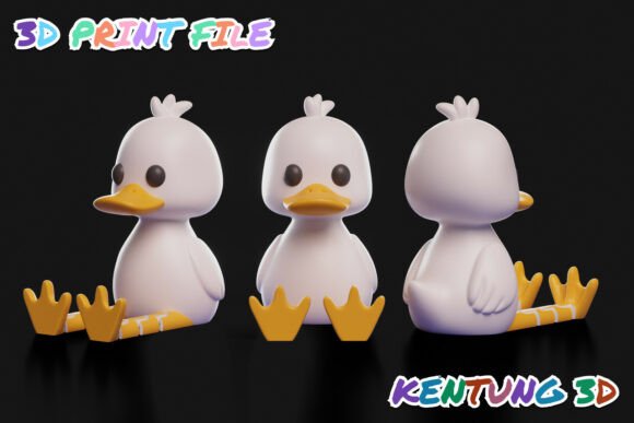 Flexi Cute Duck 3D Printable STL Model - Articulated Desk Buddy - Image 5