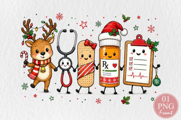 Funny Christmas Nurse PNG