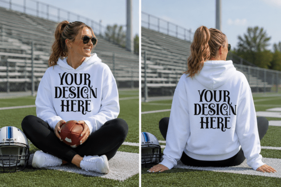 Gildan 18500 Football Front Back Mockup