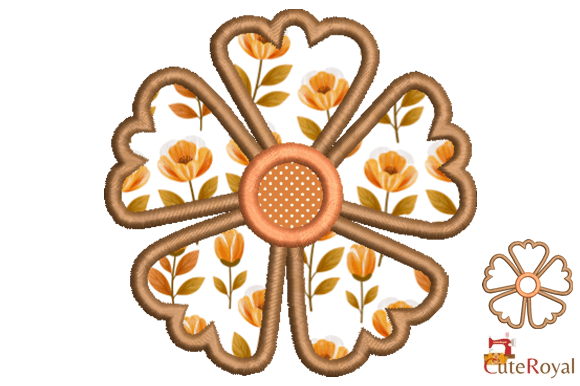 Golden Caramel Flower Applique - 3 Sizes