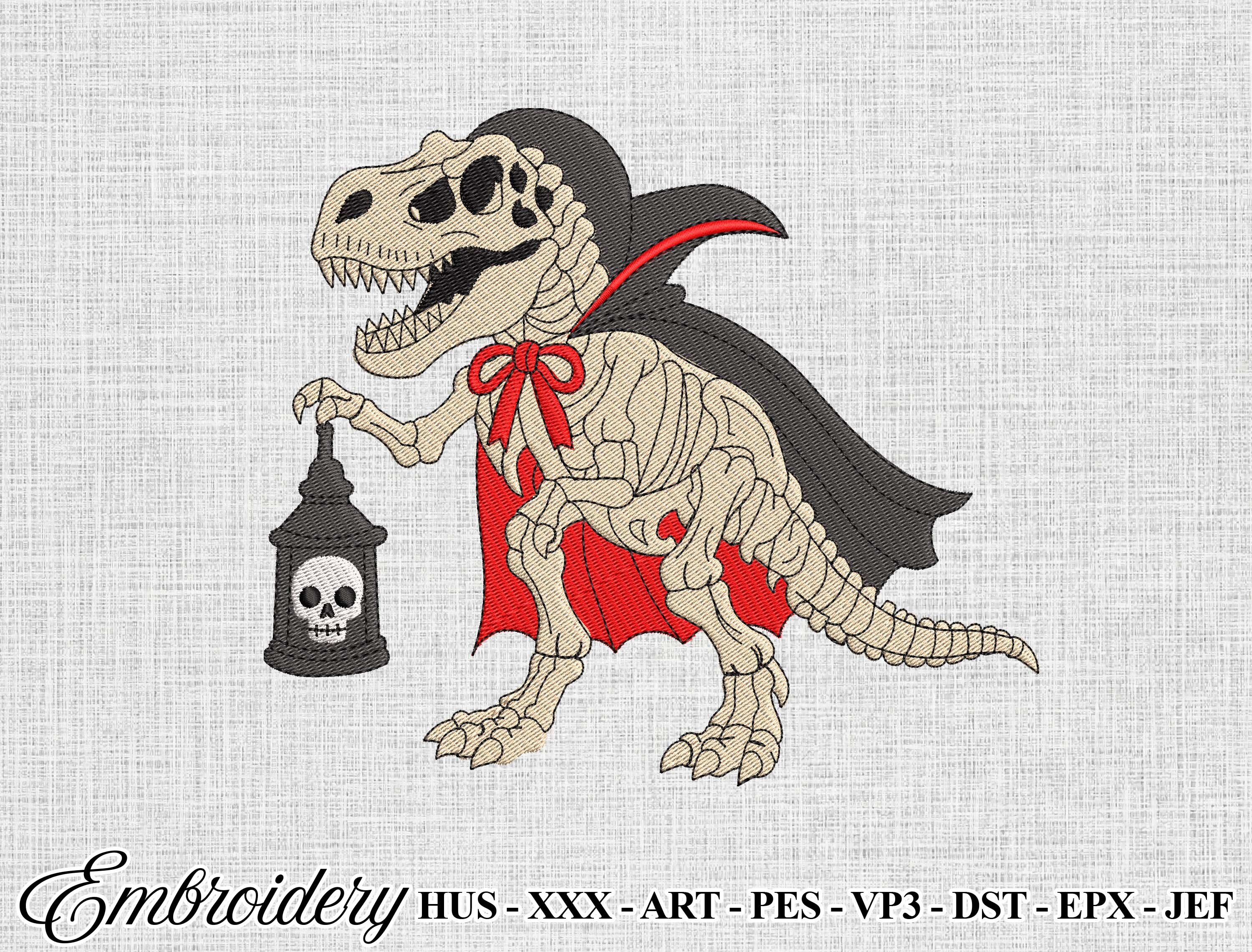 Halloween Dinosaur Embroidery Design