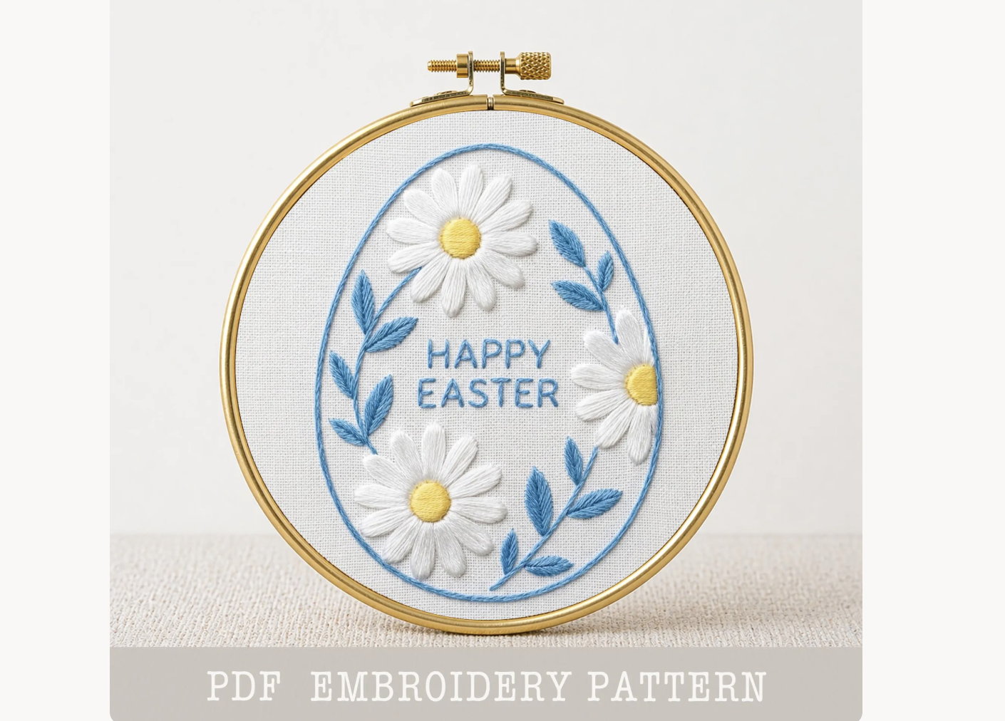 Happy Easter Egg Hand Embroidery PDF
