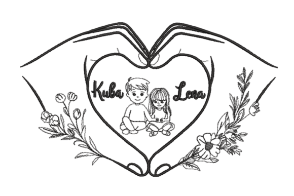 Holding Hands Heart Frame