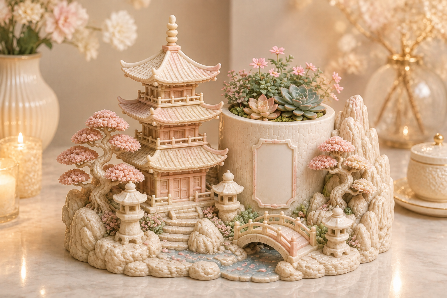 Japanese Pagoda Garden Planter STL – Zen Miniature Garden 3D Print - Image 3