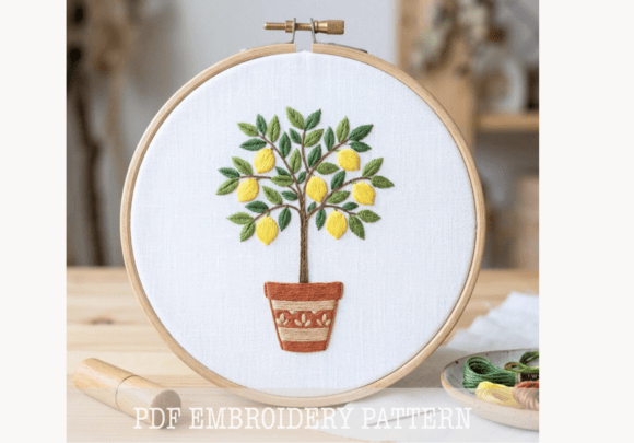 Lemon Tree Hand Embroidery PDF Pattern