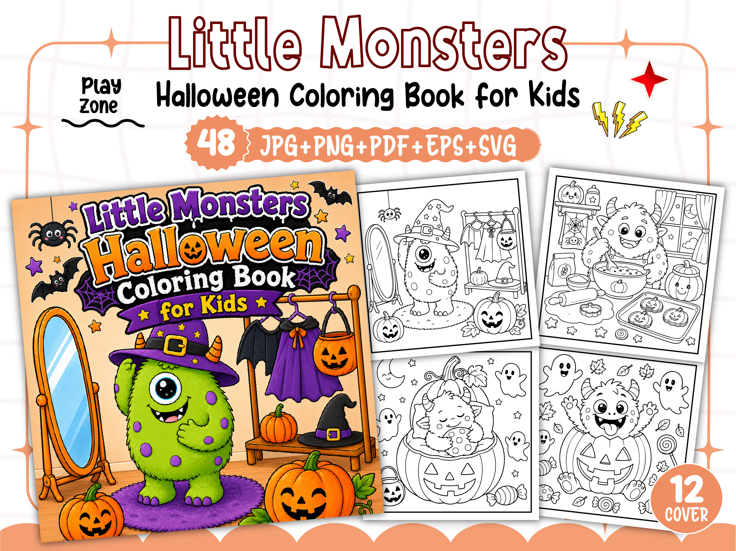 Little Monsters Halloween Coloring Pages