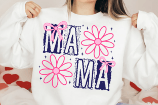 Momma Pattern Svg Mama Coquette Bow PNG, Retro Mama SVG Graphic by Hi-dpiStudio ...