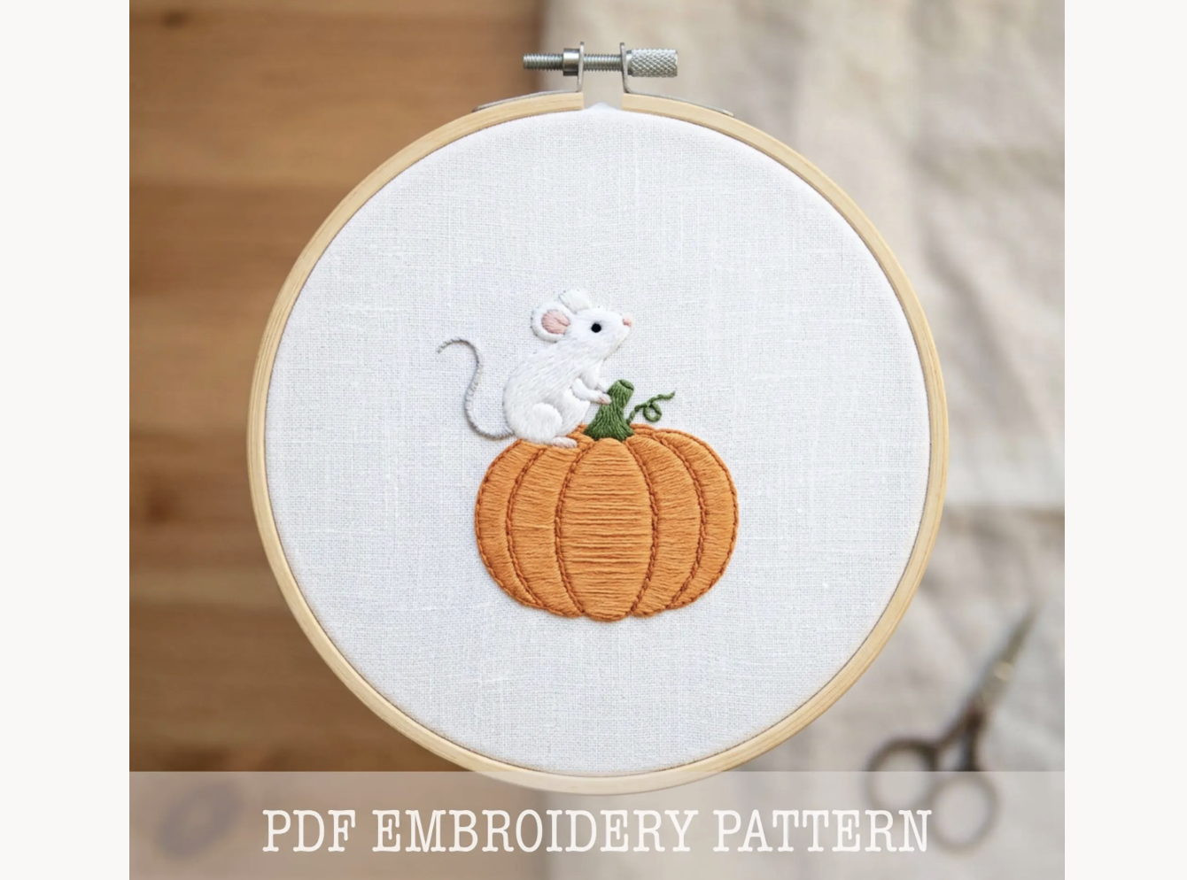 Mouse Pumpkin Hand Embroidery PDF