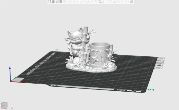 Ninja Cat Planter STL - 3D Printable Succulent Garden - Image 3