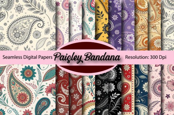 Paisley Bandana Seamless Digital Paper