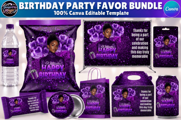 Purple Birthday Party Favor Bundle