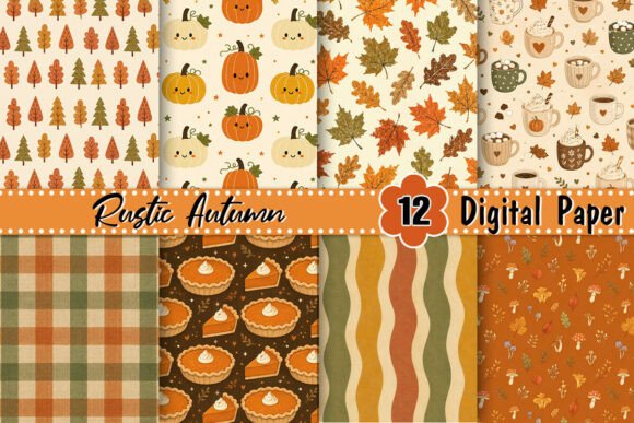 Rustic Cozy Autumn Digital Paper