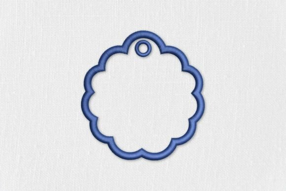 Scalloped Round Tag Blank Applique