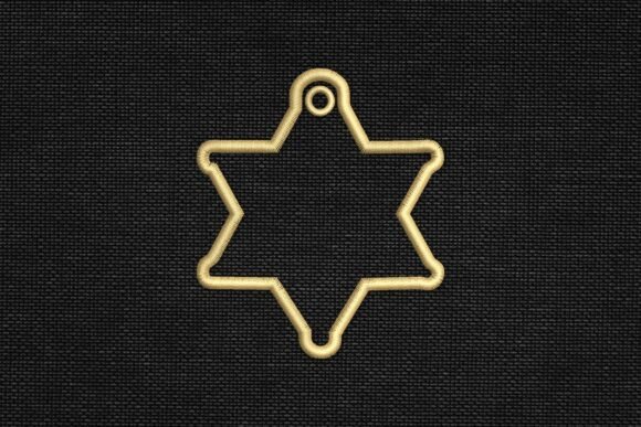 Six Pointed Star Bag Tag Applique