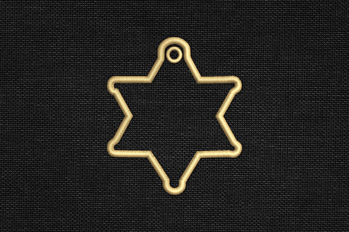 Six Pointed Star Bag Tag Applique