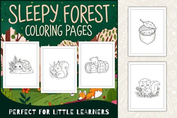 Sleepy Forest Coloring Pages for Kids
