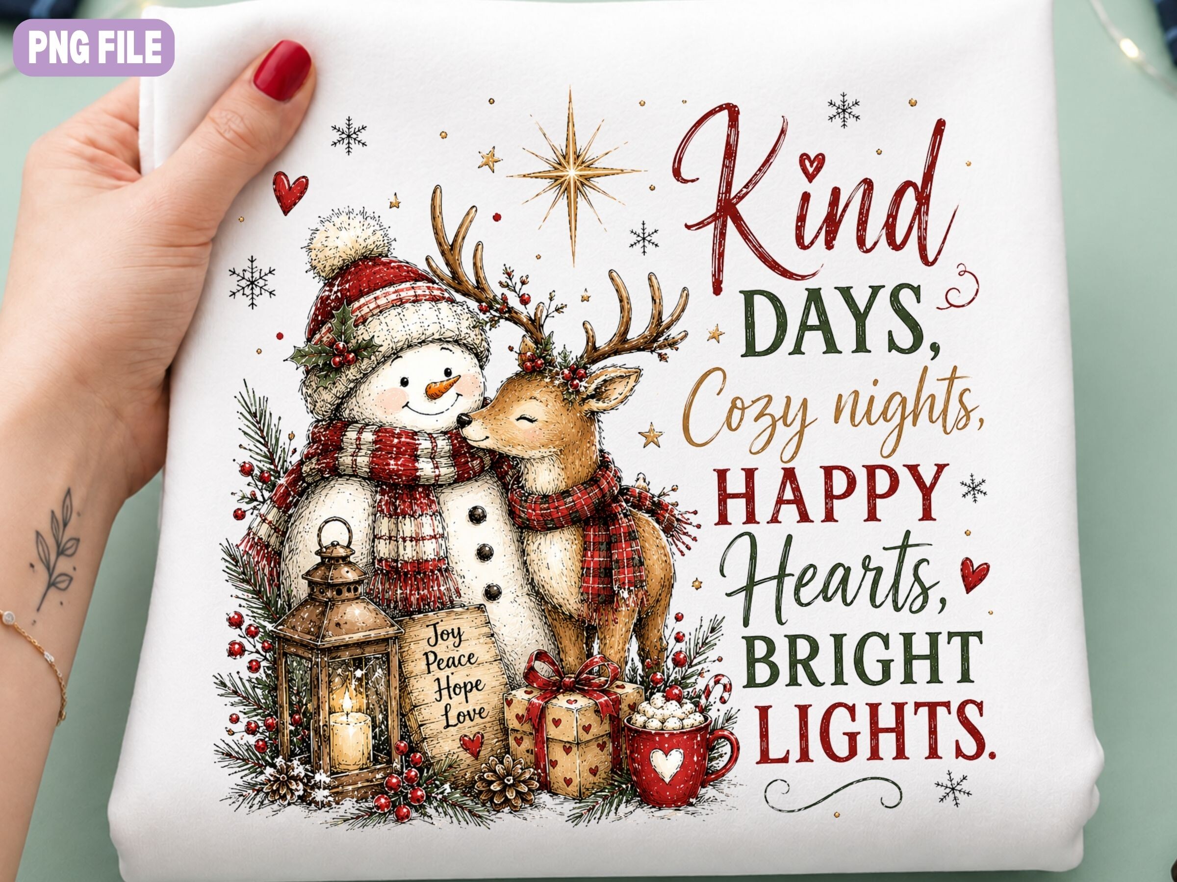 Snowman Reindeer Christmas PNG, Winter