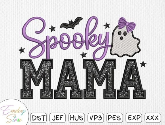 Spooky Mama Halloween Embroidery Design