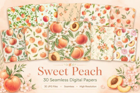 Sweet Peach Seamless Pattern