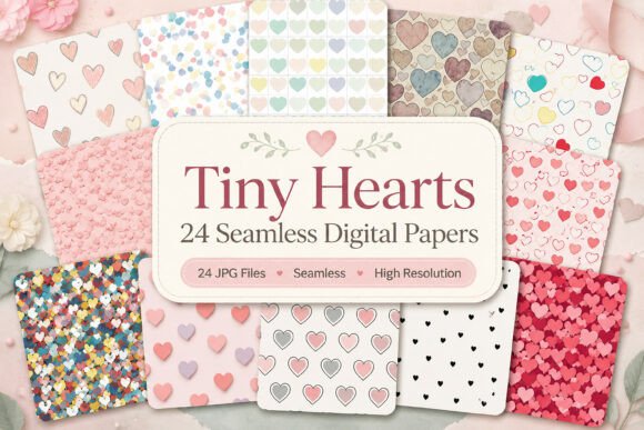 Tiny Hearts Digital Paper 1