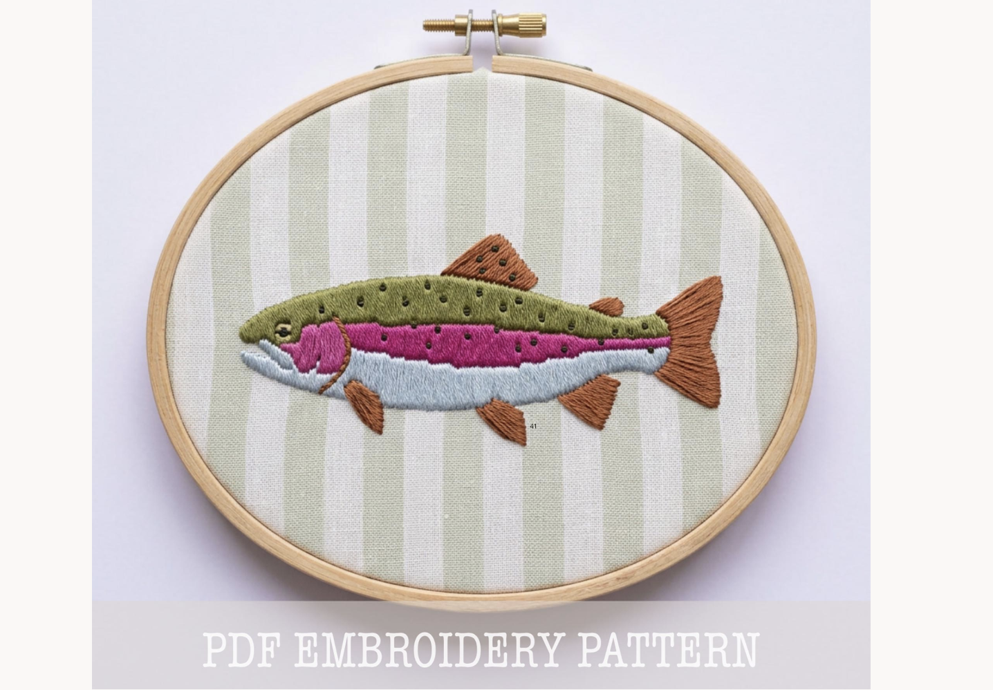 Trout Fish Hand Embroidery PDF Pattern