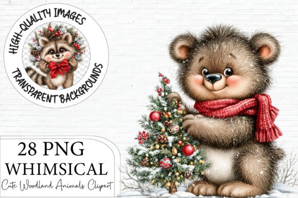 Whimsical Christmas Woodland Animals PNG