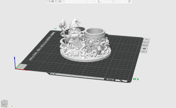 Wizard Crystal Planter STL – Fantasy 3D Printed Decor with Magical Wizard Scene - Image 2