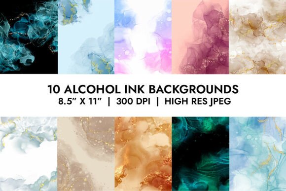 Hand Painted Alcohol Ink Backgrounds Graphics