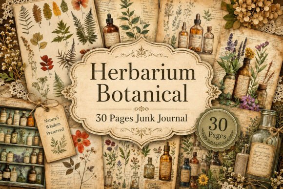Apothecary Botanical Junk Journal Paper