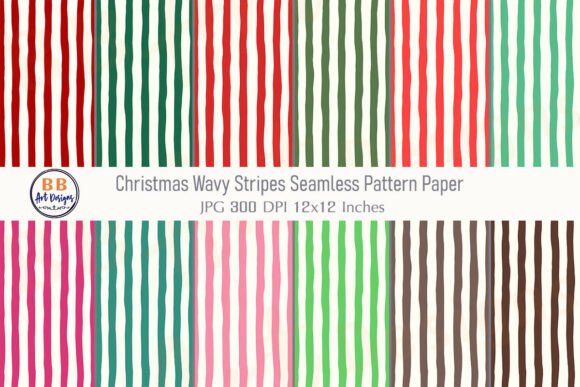 Christmas Pattern Xmas Wavy Stripe Paper