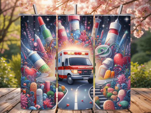Colorful Medical Ambulance EMT Tumbler