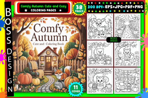 Comfy Autumn: Cute and Cozy Coloring
