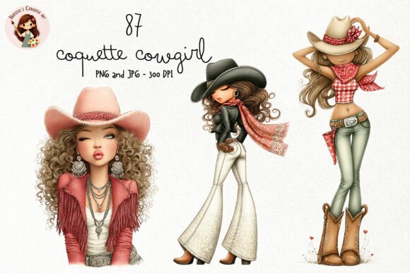 Coquette Cowgirl Fashion Clipart
