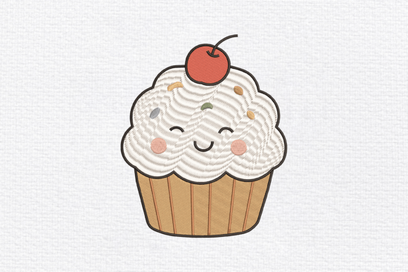 Cute Cupcake Embroidery Design